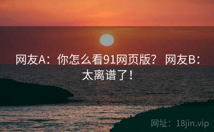 网友A:你怎么看91网页版? 网友B:太离谱了!